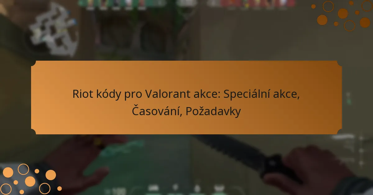 Riot kódy pro Valorant akce: Speciální akce, Časování, Požadavky